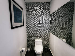 CASA LOS ENCINOS, gOO Arquitectos gOO Arquitectos Minimalist style bathroom Tiles Grey