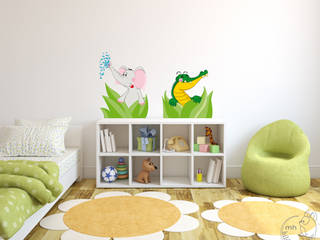 Wandtattoos - Dschungel im Kinderzimmer, MHBilder-Design MHBilder-Design غرفة الاطفال مواد مُصنعة Brown