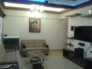 3bhk Residential Flat at Dhanori, DS DESIGN STUDIO DS DESIGN STUDIO Phòng khách