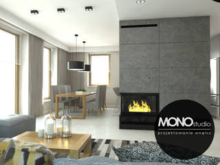 ​Nowoczesna minimalistyczna kuchnia w jasnej tonacji ., MONOstudio MONOstudio Living room Wood-Plastic Composite