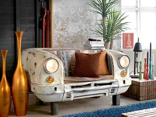 Vintage Sitzbank Taxi Front homify Ausgefallene Wohnzimmer Holz Mehrfarbig Sofas und Sessel