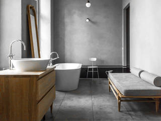 Master bathroom Loft Kolasinski Industriale Badezimmer Stein Grau