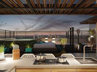 Reforma Apartamento Place, STUDIO 52 STUDIO 52 Balcone, Veranda & Terrazza in stile moderno