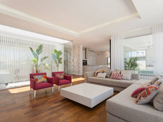 Casa C Puerto Roldan, VISMARACORSI ARQUITECTOS VISMARACORSI ARQUITECTOS Moderne Wohnzimmer