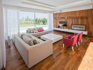 Casa C Puerto Roldan, VISMARACORSI ARQUITECTOS VISMARACORSI ARQUITECTOS Moderne Wohnzimmer
