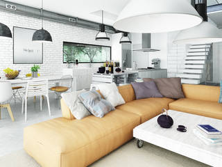 Projekty domów - House x06, Majchrzak Pracownia Projektowa Majchrzak Pracownia Projektowa Modern Living Room
