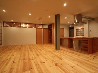 M邸リノベーション, 阿部工務所 阿部工務所 Salas de estilo minimalista Madera Acabado en madera