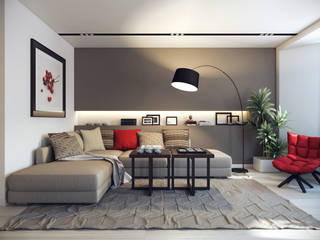Трехкомнатная квартра в г.Новосибирск, Design Studio Details Design Studio Details Living room