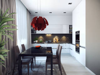 Трехкомнатная квартра в г.Новосибирск, Design Studio Details Design Studio Details Cocinas de estilo ecléctico