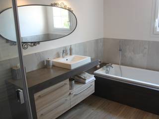 Meuble vasque béton ciré, ATLANTIC BAIN ATLANTIC BAIN Eclectic style bathroom Stone