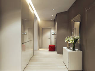 Трехкомнатная квартра в г.Новосибирск, Design Studio Details Design Studio Details Eclectic style corridor, hallway & stairs