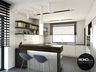 ​Luksusowa zabudowa kuchenna w przestronnym domu pod Krakowem, MONOstudio MONOstudio Modern kitchen Wood-Plastic Composite