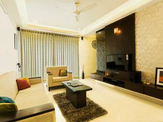 2BHK Residence, INTERIOR WORKS INTERIOR WORKS Modern Living Room Chipboard