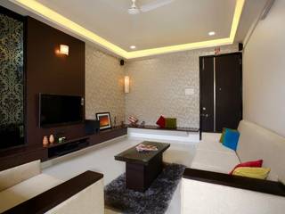 2BHK Residence, INTERIOR WORKS INTERIOR WORKS Гостиная в стиле модерн