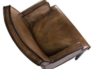 Zeitloser Vintage Stuhl " Sheridan" mit Armlehnen, Woodzs Woodzs Kitchen Leather Grey