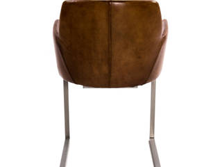Vintage Stuhl "Starkey" aus Leder mit Armlehnen in schlichtem Design, Woodzs Woodzs مطبخ جلد Grey
