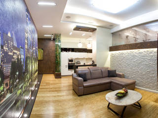 Интерьер квартиры в современном стиле, Antica Style Antica Style Гостиные в эклектичном стиле Бамбук Зеленый