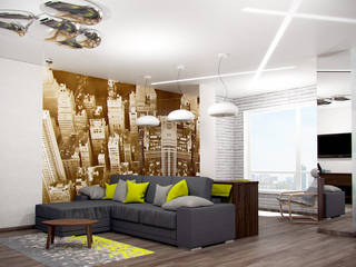 Гостиная-студия, interier18.ru interier18.ru Industrial style living room