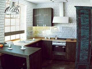 Квартира на Ярославском, Valeria Ganina Valeria Ganina Industrial style kitchen