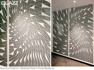 Printed Graphics in Wardrobe panels, Alguacil & Perkoff Ltd. Alguacil & Perkoff Ltd. モダンデザインの ドレッシングルーム ガラス