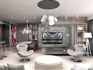 FIRST IMPRESSIONS. Wnętrze apartamentu, ARTDESIGN architektura wnętrz ARTDESIGN architektura wnętrz Modern living room