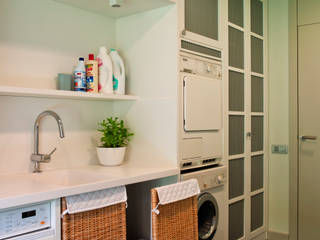 Cocina y planchador actuales, DEULONDER arquitectura domestica DEULONDER arquitectura domestica Modern Kitchen White