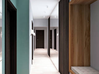 Квартира на Челюскинцев, QUADRUM STUDIO QUADRUM STUDIO industrial style corridor, hallway & stairs