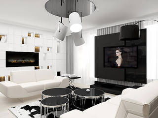 LOOK #11 | projekt wnętrz apartamentu, ARTDESIGN architektura wnętrz ARTDESIGN architektura wnętrz Salas de estar modernas