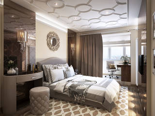 Благородство бежевого 2, Ольга Райская Ольга Райская Eclectic style bedroom Beige