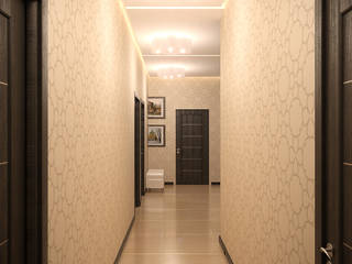 Дизайн прихожей в современном стиле в ЖК "Адмирал", Студия интерьерного дизайна happy.design Студия интерьерного дизайна happy.design Modern corridor, hallway & stairs