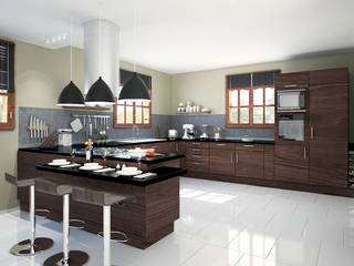 Cuisines, Concept d'intérieur Concept d'intérieur Cocinas de estilo moderno Madera Acabado en madera