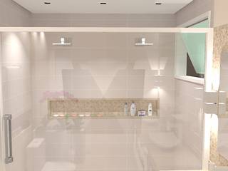 Banho Casal, Studio Meraki Arquitetura e Design Studio Meraki Arquitetura e Design Modern bathroom