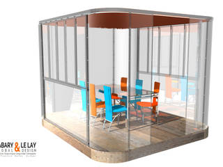 le Plan à 6, Frédéric TABARY Frédéric TABARY Moderner Balkon, Veranda & Terrasse Plastik Transparent