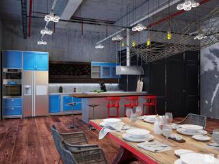 Интерьер квартиры в стиле лофт, GM-interior GM-interior Industriale Küchen