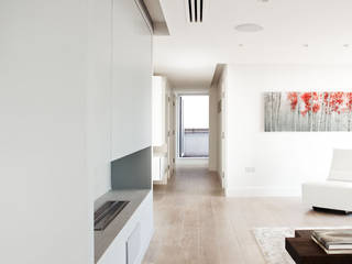 PENTHOUSE APARTMENT, CANARY WHARF, Francesco Pierazzi Architects Francesco Pierazzi Architects Ruang Keluarga Minimalis Batu