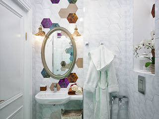 Легкость бытия: ванная комната в современном стиле, Студия дизайна ROMANIUK DESIGN Студия дизайна ROMANIUK DESIGN Casas de banho modernas