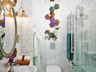 Легкость бытия: ванная комната в современном стиле, Студия дизайна ROMANIUK DESIGN Студия дизайна ROMANIUK DESIGN モダンスタイルの お風呂
