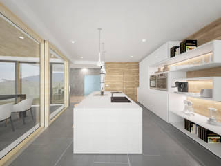 HAUS IN MAIERSDORF, AL ARCHITEKT - in Wien AL ARCHITEKT - in Wien Modern kitchen Wood Wood effect