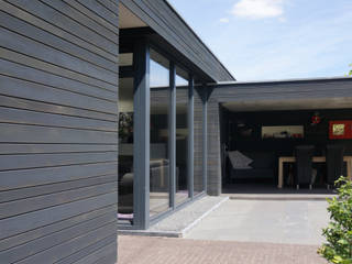 uitbouw aan woning, Raymond Horstman Architecten BNA Raymond Horstman Architecten BNA Moderne Wohnzimmer Holz Schwarz
