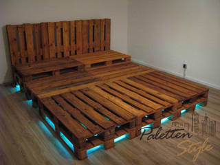 Heimkino Sitzgruppe Zeil, Paletten-Style Paletten-Style Salas de estar industriais Madeira Acabamento em madeira