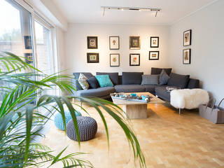Ein Reihenhaus zum Wohlfühlen, Zimmermanns Kreatives Wohnen Zimmermanns Kreatives Wohnen Modern living room Textile Grey