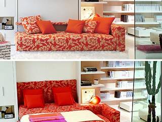Stylish Convertible Stealth Furniture by BonBon, lookingstudio lookingstudio Modern style bedroom Wood Wood effect