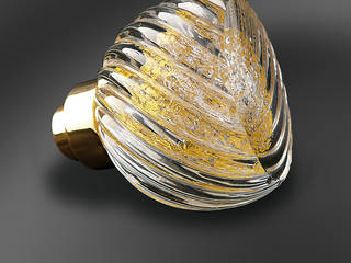 Door knob Alberto Precious Metal Collection fluted models spherical , Les Verreries de Bréhat Les Verreries de Bréhat منازل زجاج