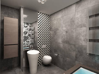 Холодный минимализм, Anfilada Interior Design Anfilada Interior Design Phòng tắm phong cách tối giản