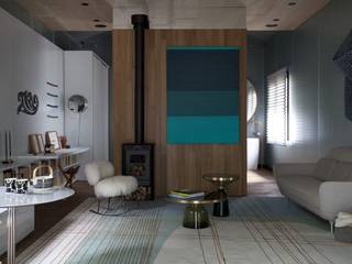 Com 70m², este ambiente criado para a Casa Cor São Paulo em 2015, destaca a versatilidade dos espaços contemporâneos, Patricia Martinez Arquitetura Patricia Martinez Arquitetura Living room