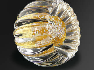 Cabinet knob Alberto Precious Metal Collection fluted models, Les Verreries de Bréhat Les Verreries de Bréhat منازل زجاج