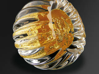 Cabinet knob Alberto Precious Metal Collection fluted models, Les Verreries de Bréhat Les Verreries de Bréhat منازل زجاج