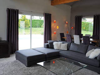 Réalisation d'un salon moderne aux teintes unies, Lisa Paunovitch Design Lisa Paunovitch Design Living room