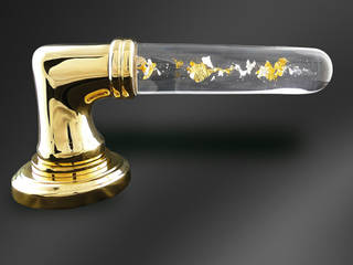 Alberto precious Metal Collection door handle, Les Verreries de Bréhat Les Verreries de Bréhat Modern style doors Glass