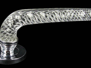 Winglass Collection fluted door handle, Les Verreries de Bréhat Les Verreries de Bréhat أبواب زجاج